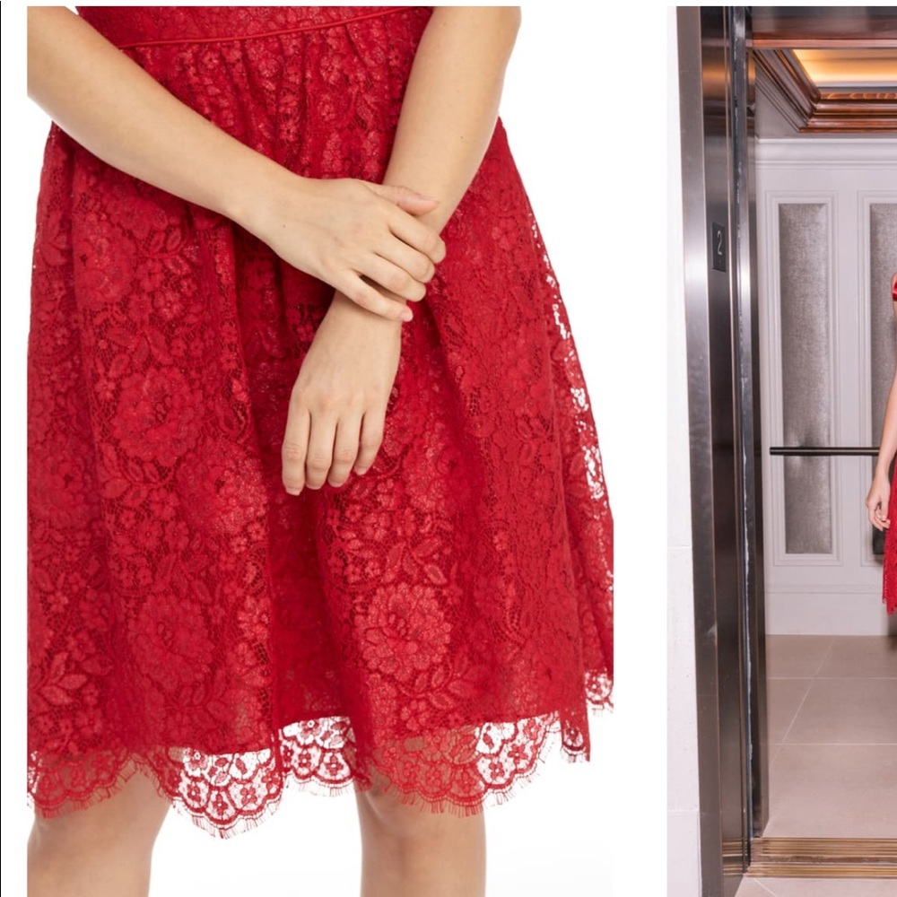 NWT GAL MEETS GLAM Lucia Satin Strap Lace - Picture 9 of 16